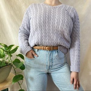 Ralph Lauren • Lilac Cotton Logo Knit Sweater • L